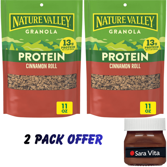 Nature Valley Protein Granola, Cinnamon Roll Flavor, Resealable Snack Pouch, 11 oz