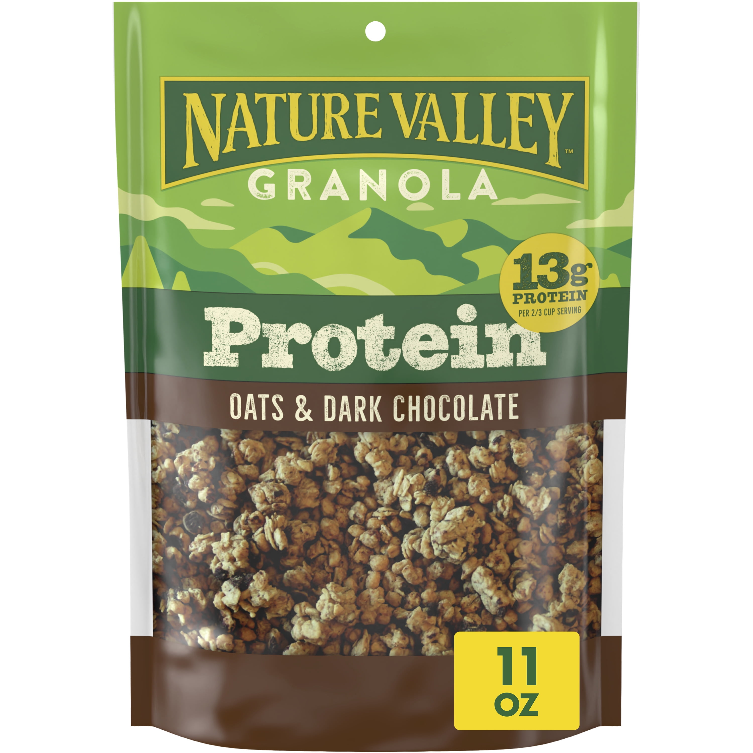 Nature Valley Protein Granola, Oats and Dark Chocolate, Resealable Bag, 11  OZ 