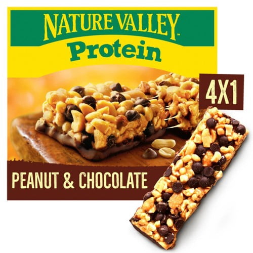 Nature Valley Protein Peanut & Chocolate Cereal Bars 4 x 40g, British Import (Pack of 3)