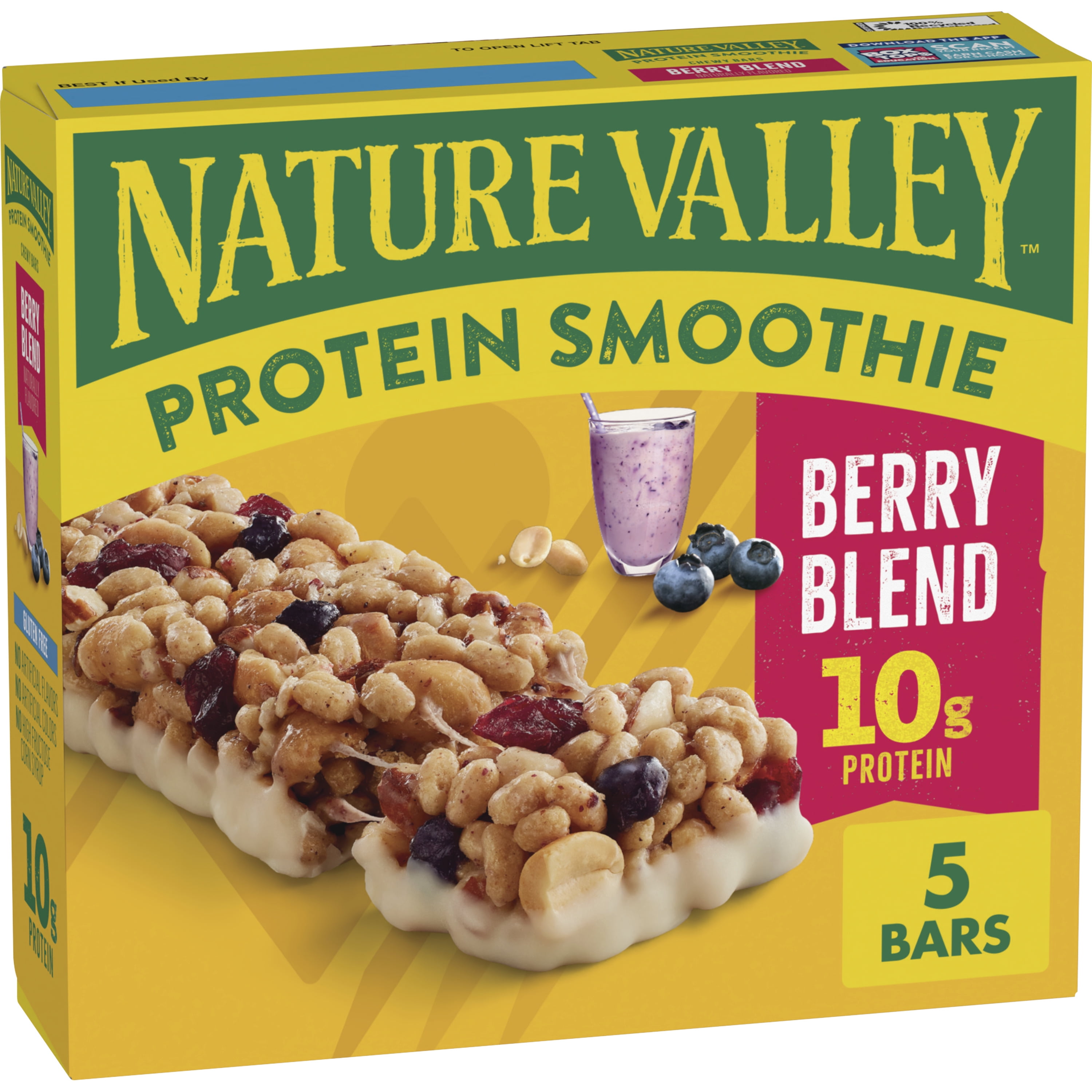 Nature Valley Protein Smoothie Chewy Snack Bars, Berry Blend Protein ...