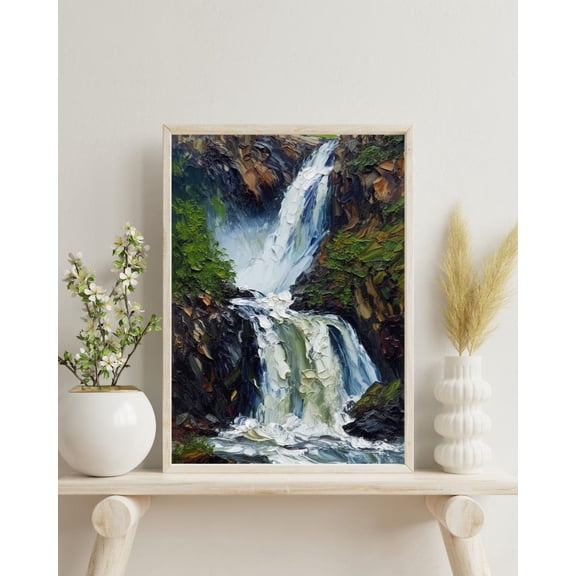 Nature Valley River Flow Art Modern Wall Decor, Unframed Poster