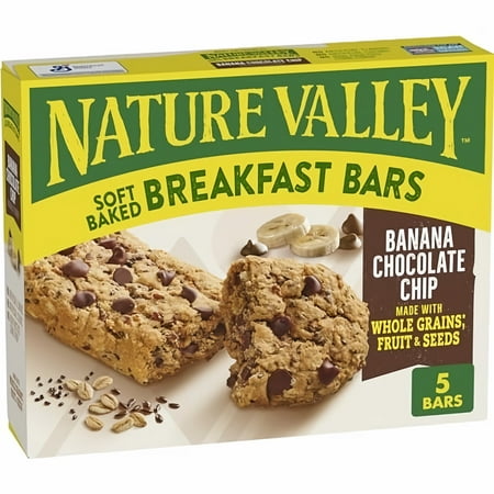 Nature Valley Soft-Baked Banana Chocolate Chip Bars 5 Count (Pack of 4)
