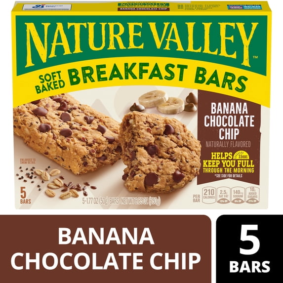 Nature Valley Banana Chocolate Chip Soft Baked Breakfast Bars (5 Bars)