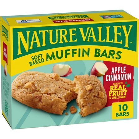 Nature Valley Soft Baked Muffin Bars, Apple Cinnamon, Snack Bars, 10 Bars, 12.4 oz