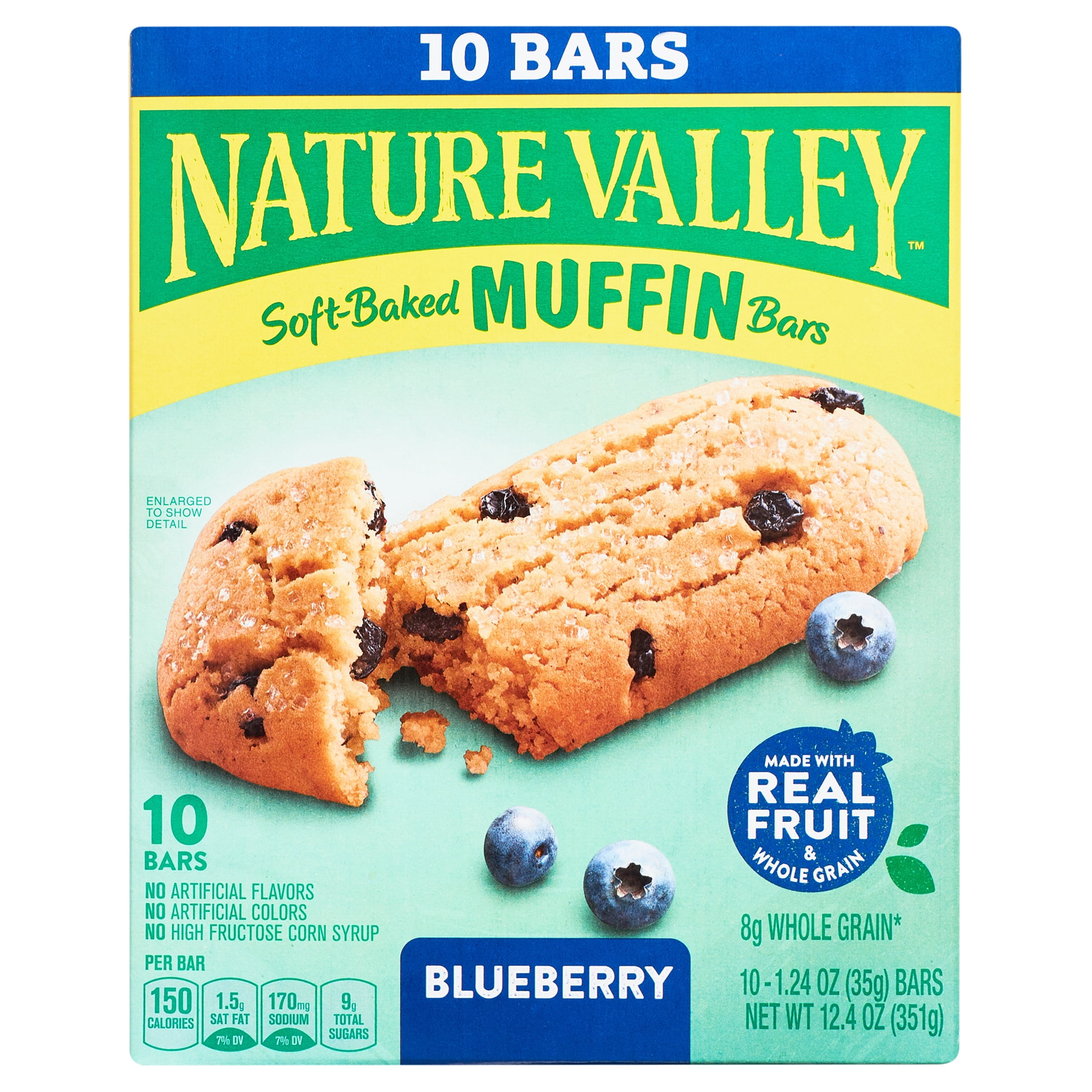 Nature Valley SoftBaked Muffin Bars, Blueberry, Snack Bars, 10 Bars