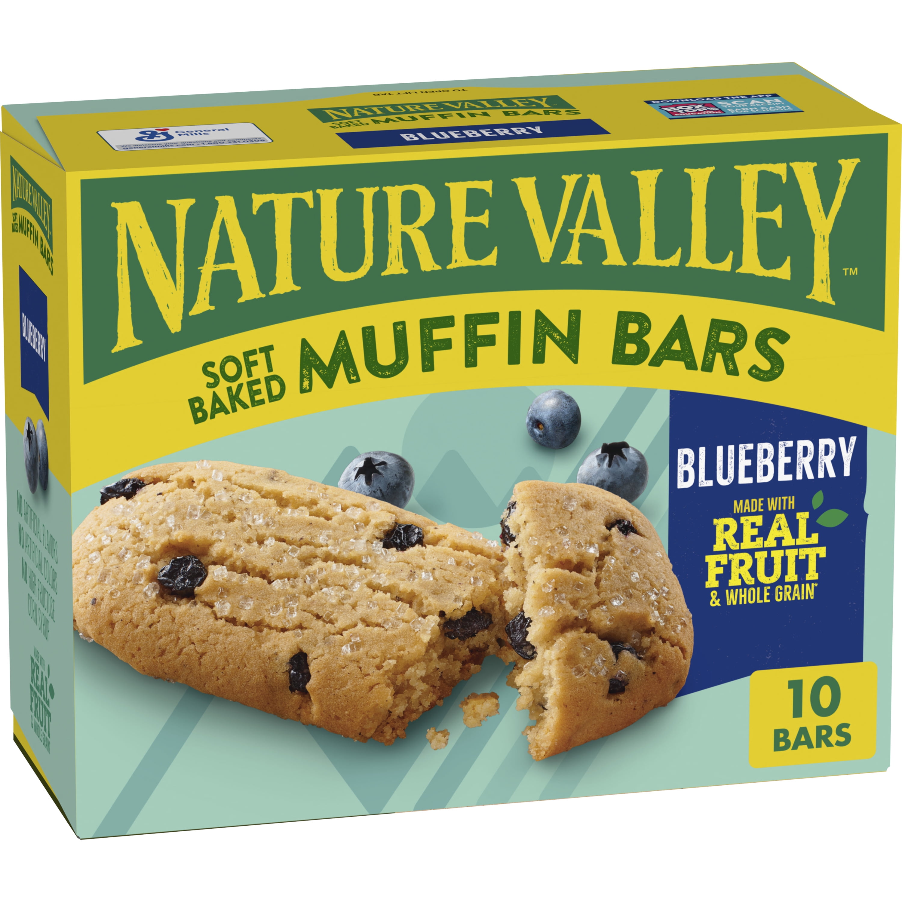 Nature Valley SoftBaked Muffin Bars, Blueberry, Snack Bars, 10 Bars