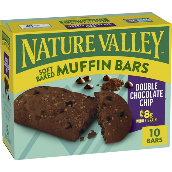 Nature Valley Soft Baked Muffin Bars, Double Chocolate Chip, Made With Whole Grain, 10 Count, 12.4 Oz