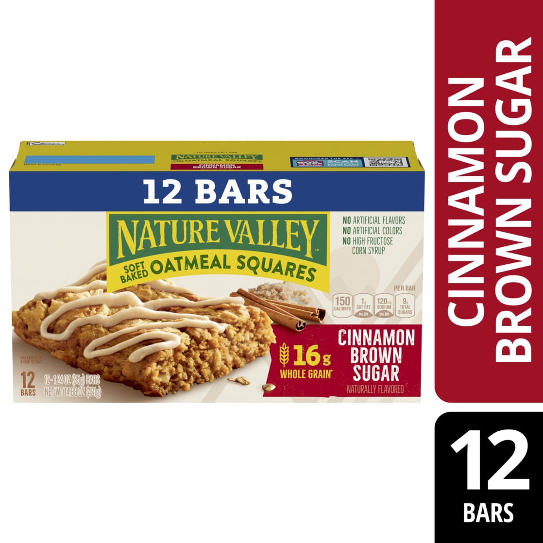 Nature Valley Soft-Baked Oatmeal Squares, Cinnamon Brown Sugar, 12 Ct, 14.88 oz