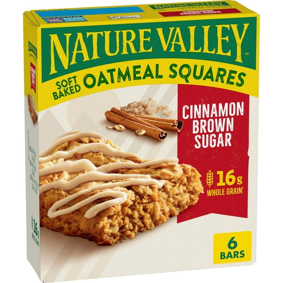 Nature Valley Soft-Baked Oatmeal Squares, Cinnamon Brown Sugar, 7.44 Oz, 6 Ct