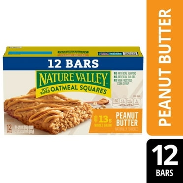 Nature Valley Soft-Baked Oatmeal Squares, Peanut Butter Breakfast Snacks, 12 Ct, 14.88 oz