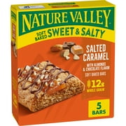 Nature Valley Soft Baked Sweet and Salty Bars, Salted Caramel Snacks, 5 Bars, 6.2 oz