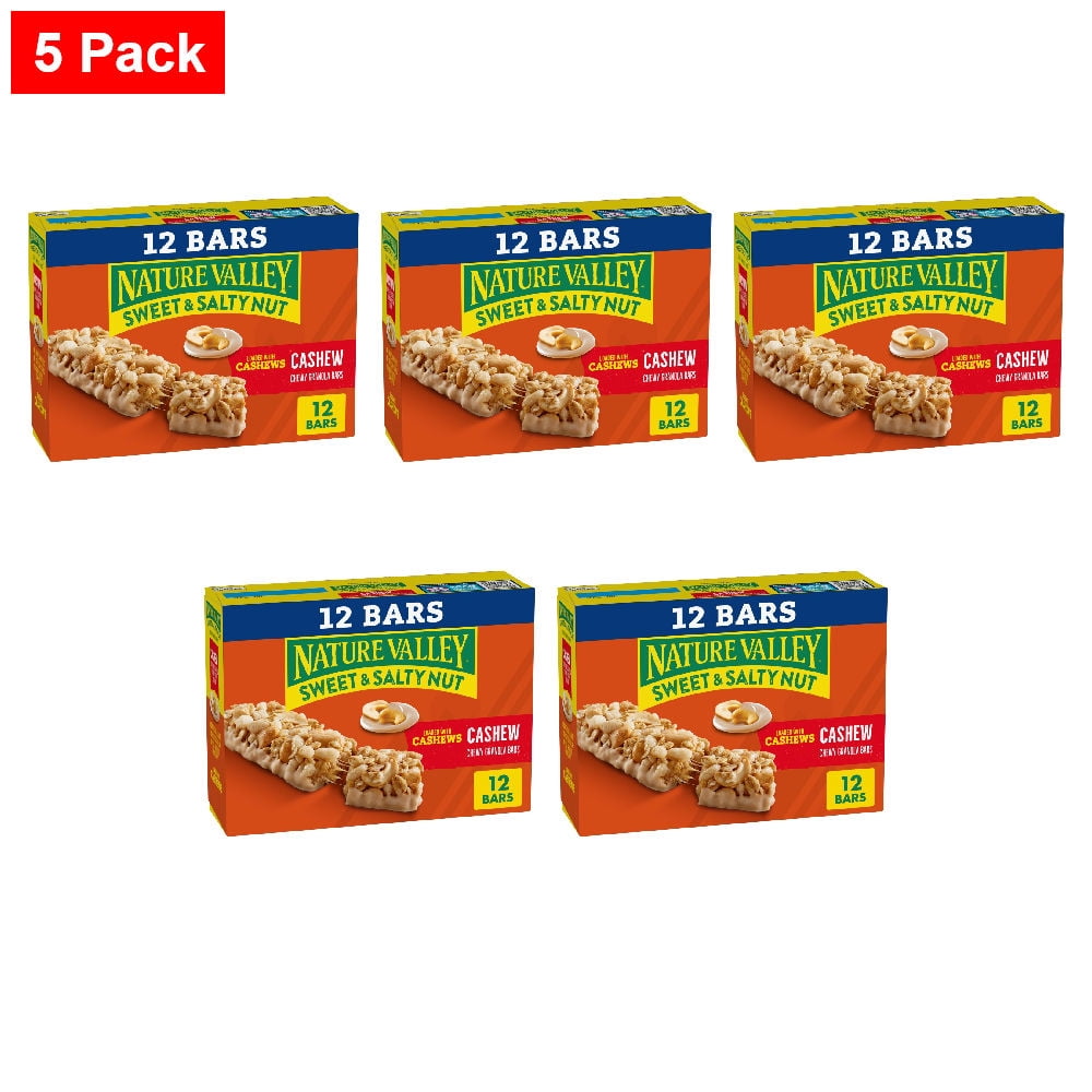 Nature Valley Sweet & Salty Nut Cashew Granola bars 12 ct / 1.2 oz - 5 Pack