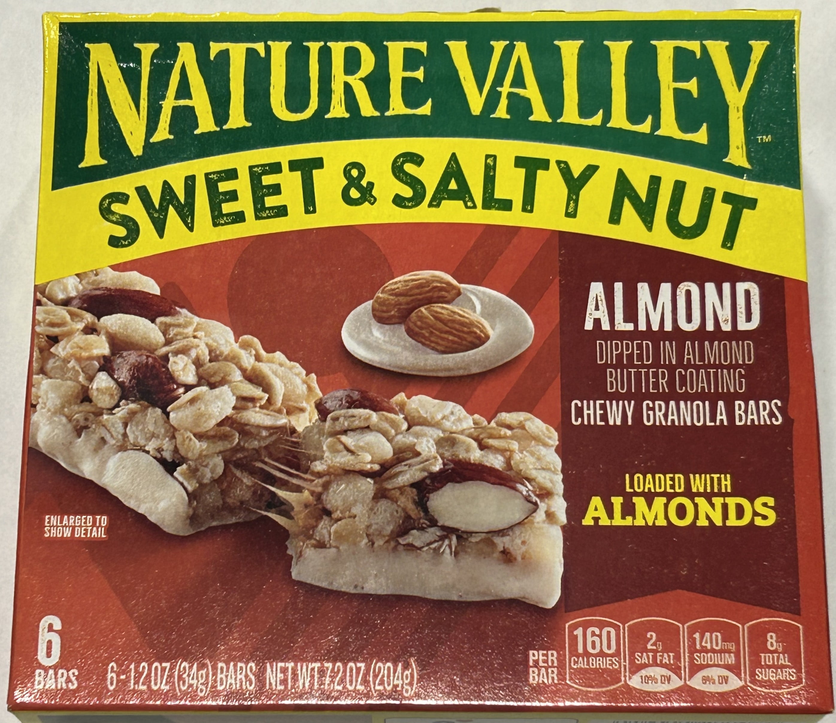 Nature Valley Sweet & Salty Nut Chewy Granola Bars Almond (Pack of 18)