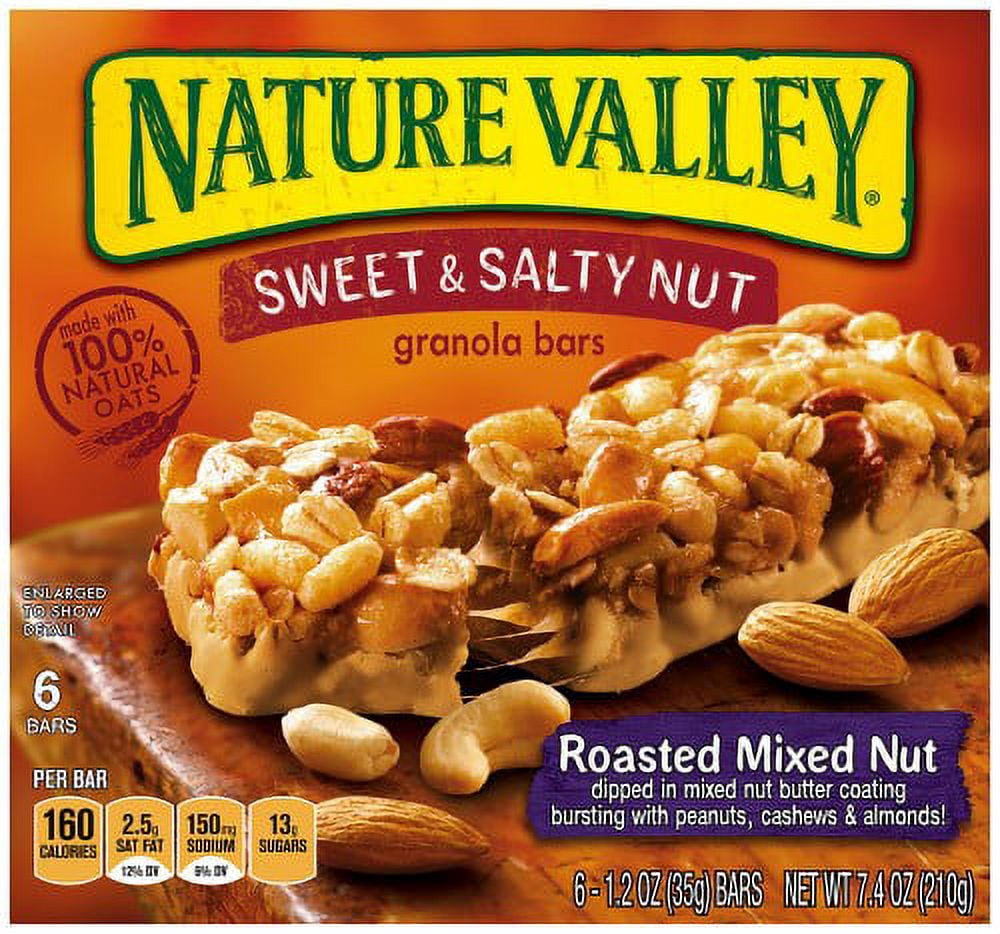 Nature Valley Sweet & Salty Nut Granola Bar, Roasted Mixed Nut (Pack of