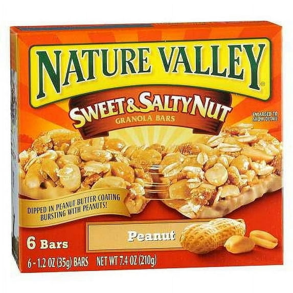 Nature Valley Sweet & Salty Nut Granola Bars Peanut 1.2 z x 6 pack Pack of 2
