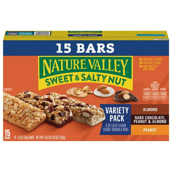 Nature Valley Sweet & Salty Nut Granola Bars Variety Pack, 15 ct (Package May Vary)