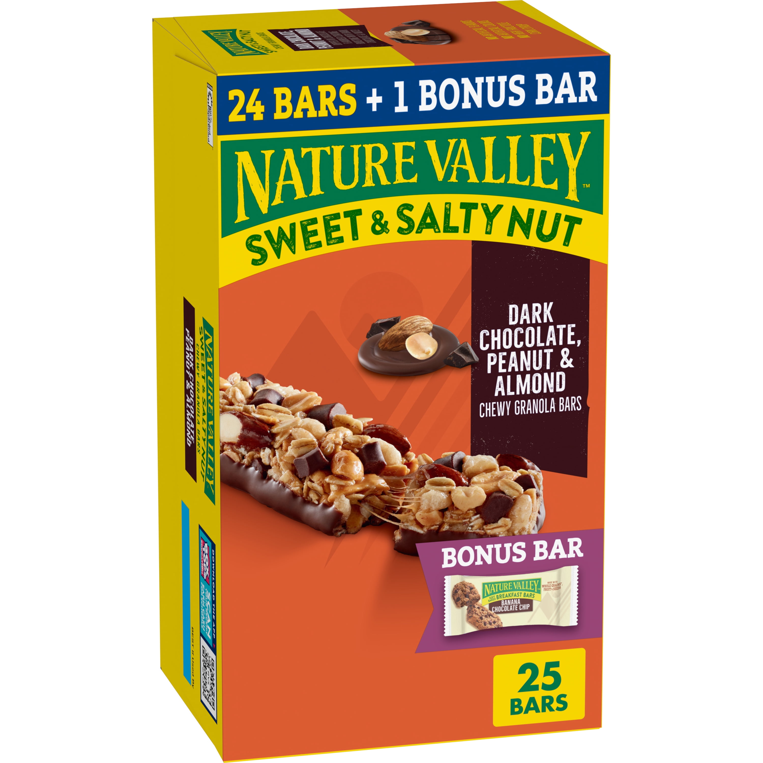 Nature Valley Sweet and Salty Nut Granola Bars, 25 Bars, Bonus Breakfast Bar, 30.57 oz