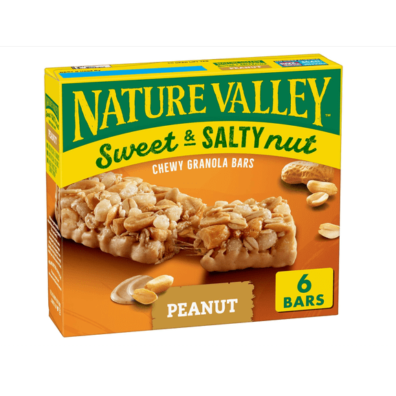 Nature Valley Sweet and Salty Nut Granola Bars, Peanut, Chewy, 6 Bars, 7.2 oz