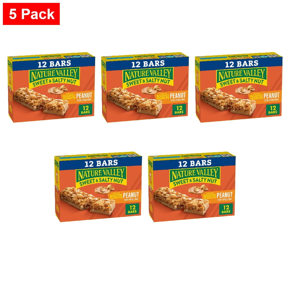 Nature Valley Sweet and Salty Nut Peanut Granola Bars 12 ct / 1.2 oz - 5 Pack