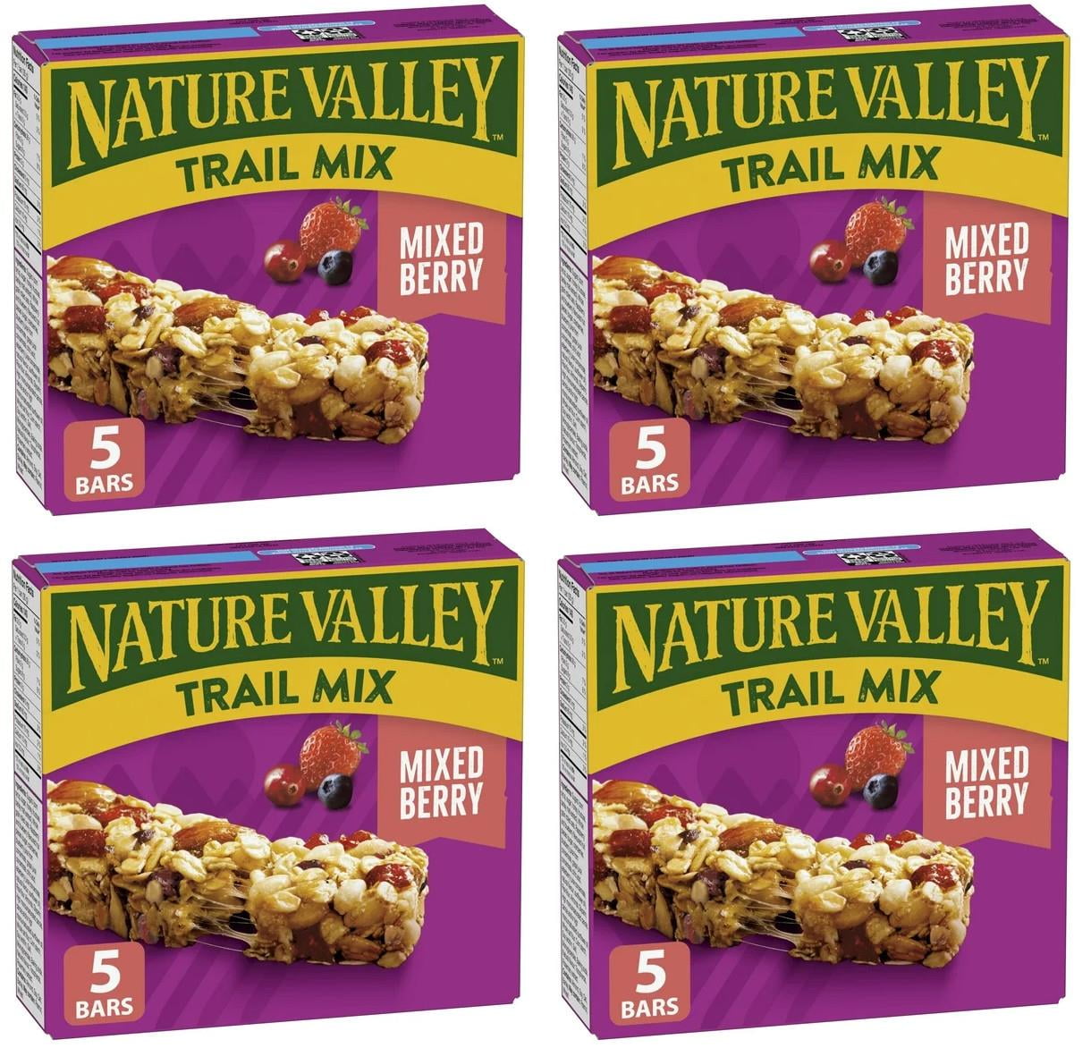 Nature Valley Trail Mix Mixed Berry Chewy Granola Bars, 5 bars x 35g, 175g (4 Pack)