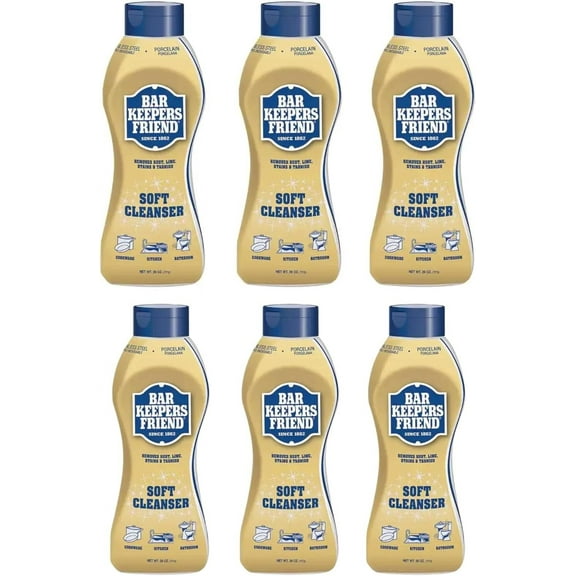 Nature Vista Bar Keeper Soft Cleanser 26 Oz (Pack of 6), Multi-Purpose Liquid Cleaner, Gentle and Effective Stain Removal for Delicate Surfaces