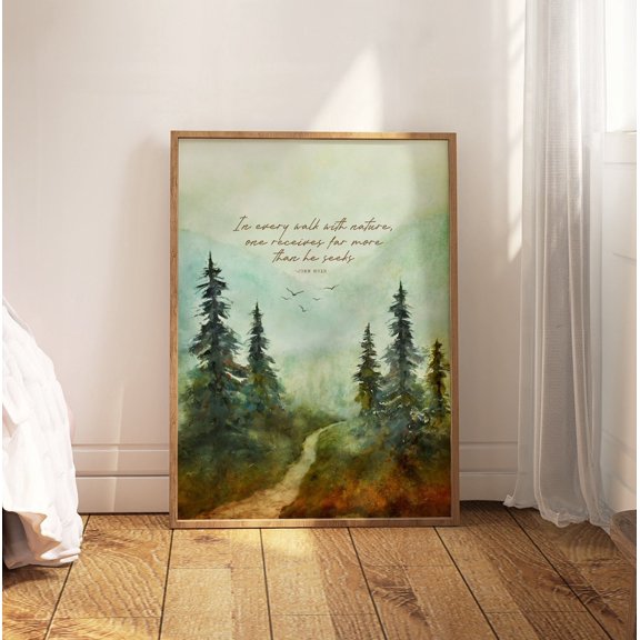 Nature Walk Forest Quote Landscape Wall Decor Unframed Paper Print