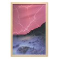 thumbnail image 1 of Nature Wall Art with Frame, Thunderstorm Bolts with Vibrant Colorful Sky Like Solar Phenomenal Nature Picture, Printed Fabric Poster for Bathroom Living Room, 23" x 35", Pink Grey, by Ambesonne, 1 of 2