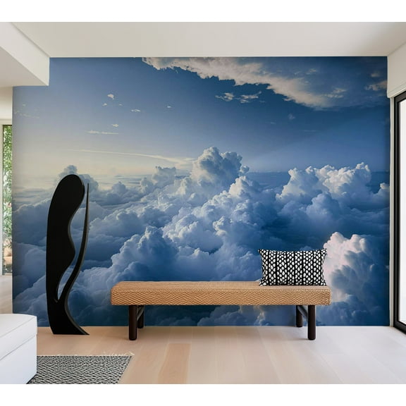 Nature Wallpaper Wall Mural - Fluffy Cloud Formations