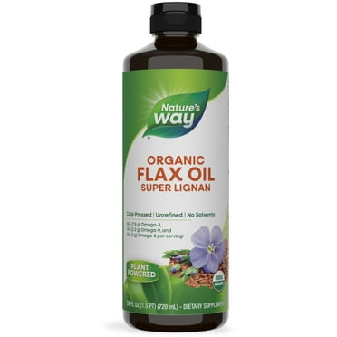 Nature Way's Organic Flax Oil Super Lignan with Omega-3 Essential Fatty Acids, 24 fl oz
