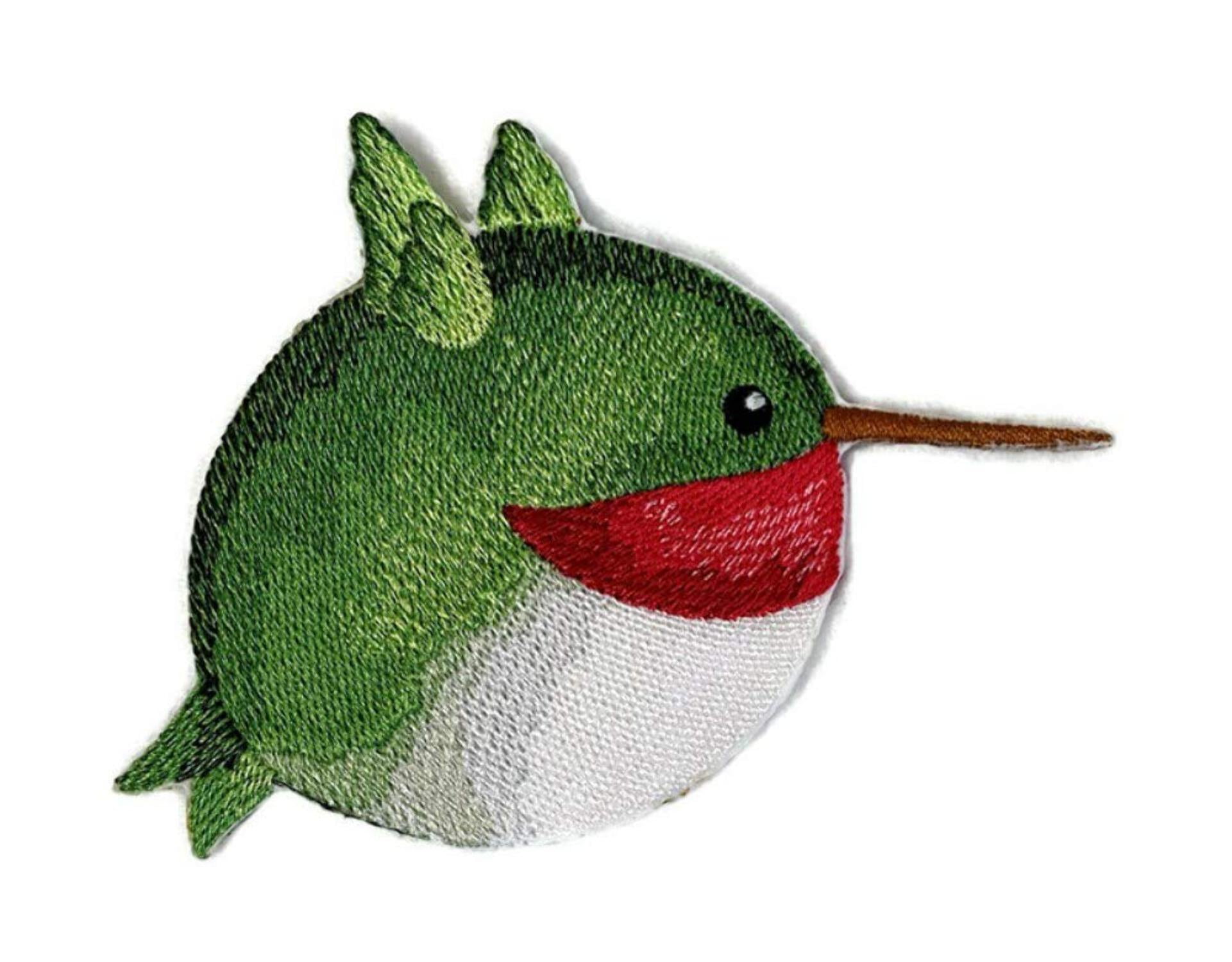 Nature Weaved in Threads, Amazing Baby Bird Kingdom [ Roly-Poly Hummingbird ][Custom and Unique] Embroidered Iron on/Sew Patch (3.86" x 3.7") [Made in USA]
