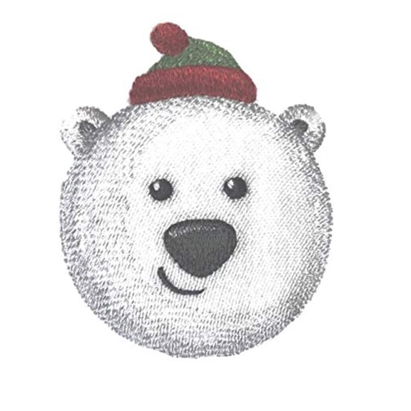 Nature Weaved in Threads, Amazing Baby Bird Kingdom [ Roly-Poly Polar Bear ][Custom and Unique] Embroidered Iron on/Sew Patch (3.86" x 3.7") [Made in USA]