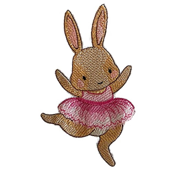 Nature Weaved in Threads, Amazing Baby Bird Kingdom [Twirling Ballerina Bunny ][Custom and Unique] Embroidered Iron on/Sew Patch (3.4" x 5.6") [Made in USA]