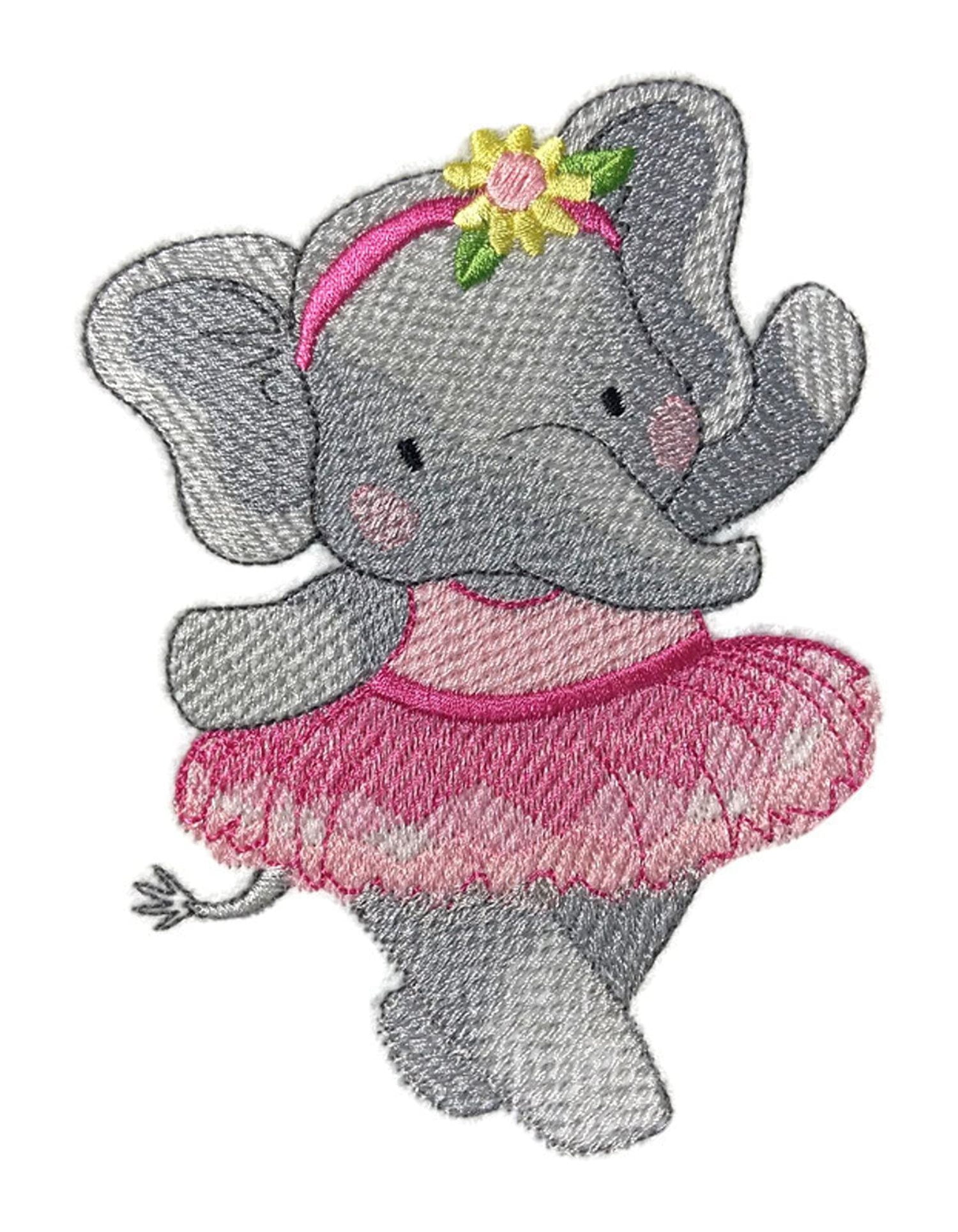 Nature Weaved in Threads, Amazing Baby Bird Kingdom [Twirling Ballerina Elephant ][Custom and Unique] Embroidered Iron on/Sew Patch (3.92" x 5.1") [Made in USA]