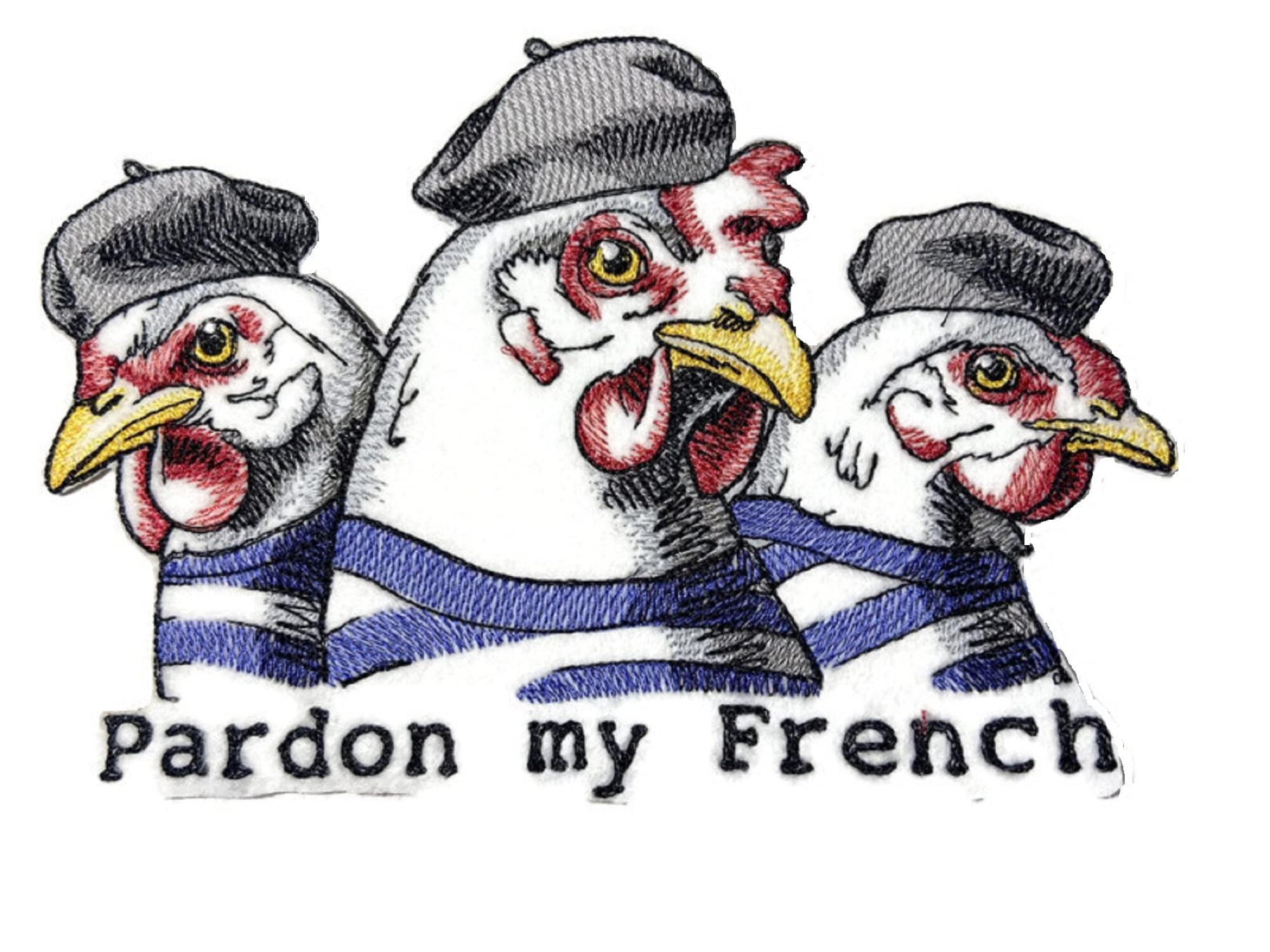 Nature Weaved in Threads, Amazing Rooster [Pardon My French Chickens] [Custom and Unique] Embroidered Iron on/Sew Patch (7.8" x 5.4") [Made in USA