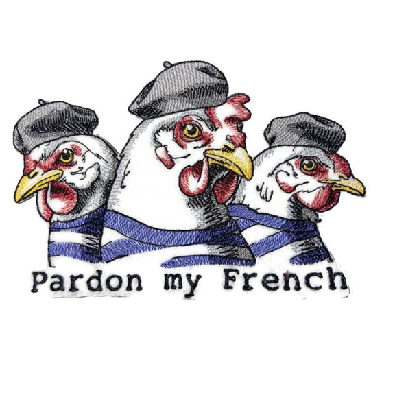 Nature Weaved in Threads, Amazing Rooster [Pardon My French Chickens] [Custom and Unique] Embroidered Iron on/Sew Patch (7.8" x 5.4") [Made in USA