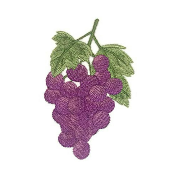 Nature Weaved in Threads, Fruits[Grapes ] [] Embroidered Iron on/Sew Patch [4.5"x"2.88"]. 