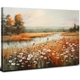 thumbnail image 1 of Nature Wildflower Wall Art White Daisy Flowers Canvas Prints Pictures Vintage Watercolor Fall Landscape Wall Decor Orange Autumn Scenic Artwork for Living Room Bedroom Kitchen Home Decorations 12x16", 1 of 6