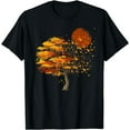Nature Wildlife Full Moon Tree Flock Of Birds Forest TShirt