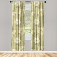 thumbnail image 1 of Nature Window Curtains, Ethnic Style Realistic Looking Drawn Rose With Leaves on Yellow Tone Back, Lightweight Decor 2-Panel Set with Rod Pocket, Pair of - 28"x84", Cream Dark Eggshell, by Ambesonne, 1 of 3