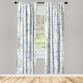 thumbnail image 1 of Nature Window Curtains, Floral Concept Continuous Patchwork Style Flowers Pattern on Plain Back, Lightweight Decor 2-Panel Set with Rod Pocket, Pair of - 28"x63", Pale Camel and Sky Blue, by Ambesonne, 1 of 3