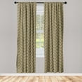 thumbnail image 1 of Nature Window Curtains, Minimalist Designed Linear Chevron Leaves Pattern on Brown Tone Background, Lightweight Decor 2-Panel Set with Rod Pocket, Pair of - 28"x63", Dark Cocoa and Cream, by Ambesonne, 1 of 3