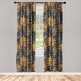 thumbnail image 1 of Nature Window Curtains, Tropics Botanical Motif of Exotic Leaf Prints in Watercolor Effect, Lightweight Decor 2-Panel Set with Rod Pocket, Pair of - 28"x63", Dark Grey and Marigold, by Ambesonne, 1 of 3