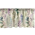 thumbnail image 1 of Nature Window Valance, Botanical Theme Hand-Drawn Repetitive Leaves Watercolor Illustration, Curtain Valance for Kitchen Bedroom with Rod Pocket, 54" X 18", Pale Purple and Grey Teal, by Ambesonne, 1 of 2