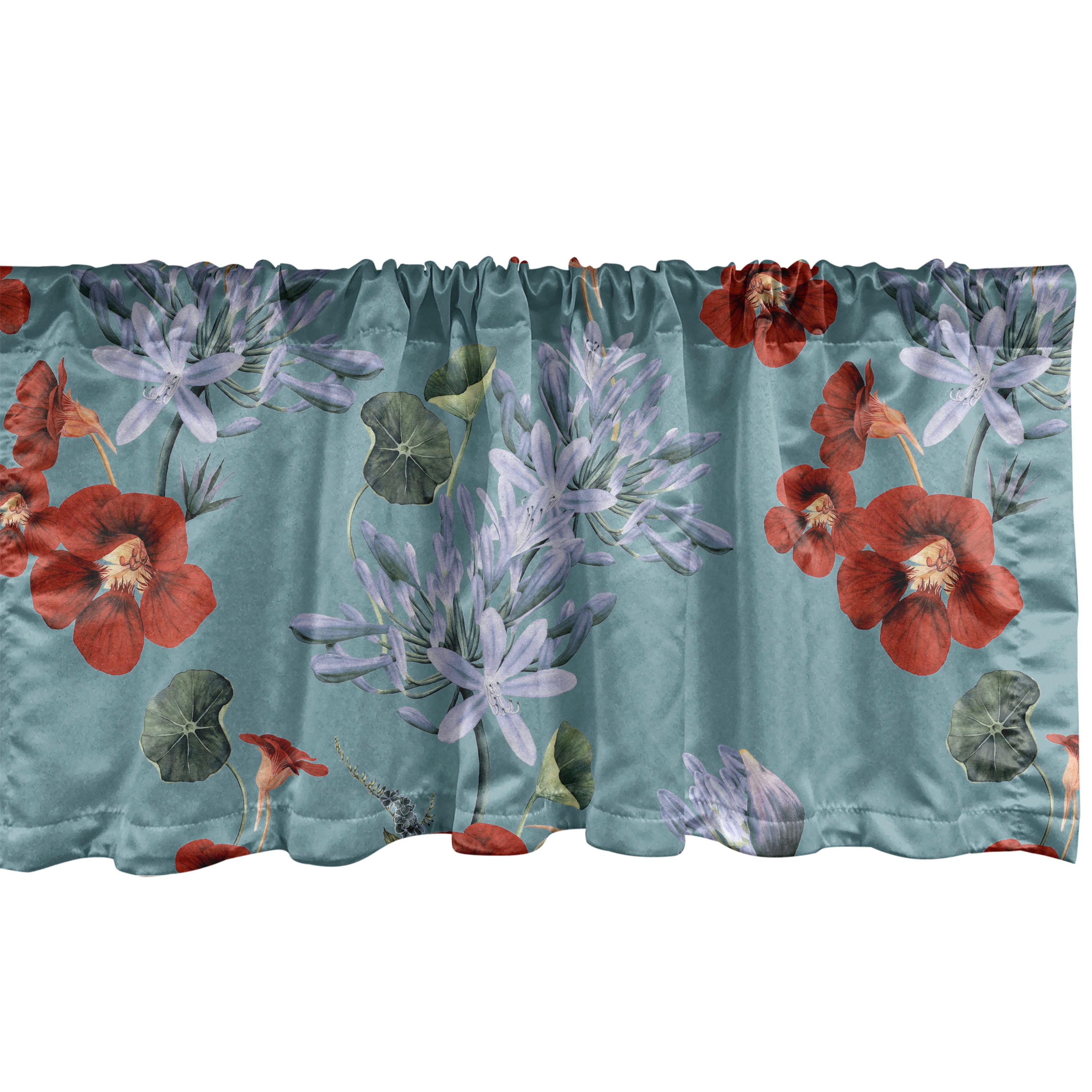 Nature Window Valance, Colorful Flowers Fashion Theme Ornament in ...