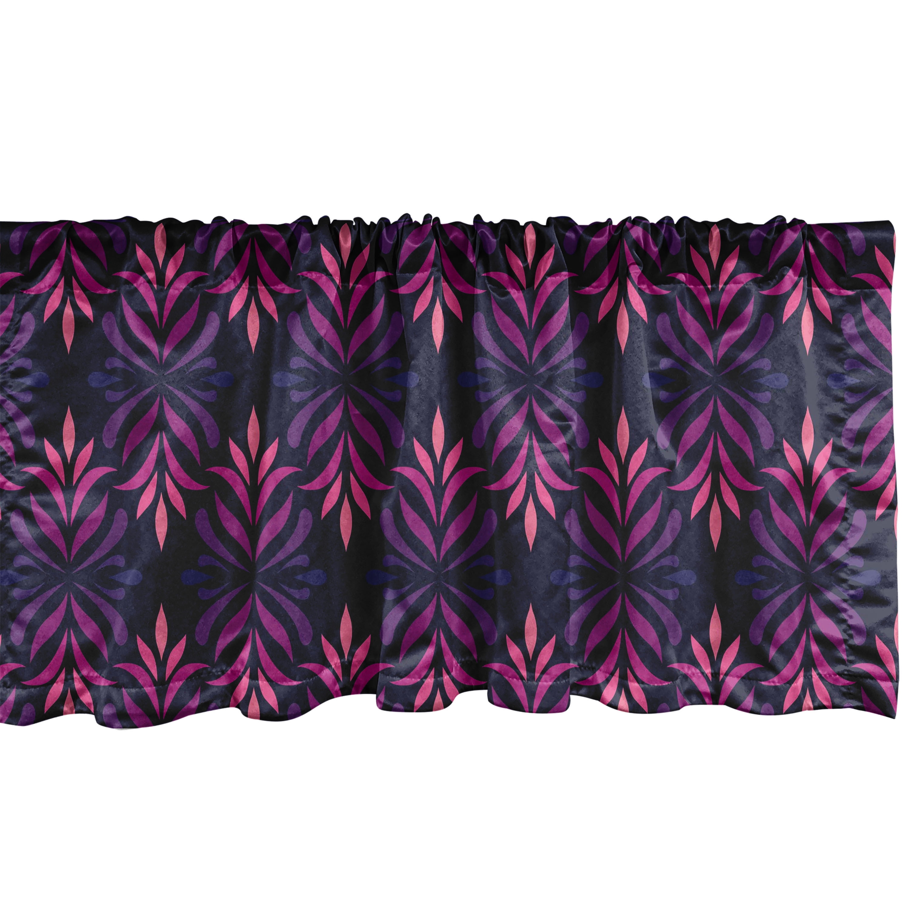 Multi Patterned Valance Nature Window Valance, Repetitive Pattern of Modern Floral Symmetric ...