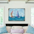 thumbnail image 1 of Nature Wonders 95259B-48 48 x 36 in. Ahlers Sailboats Wood Wooden Coastal Wall Art - Oversize, 1 of 1