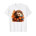 thumbnail image 1 of Nature, autumn with Hedgehog Pet Animal Design White T-Shirt, 1 of 5