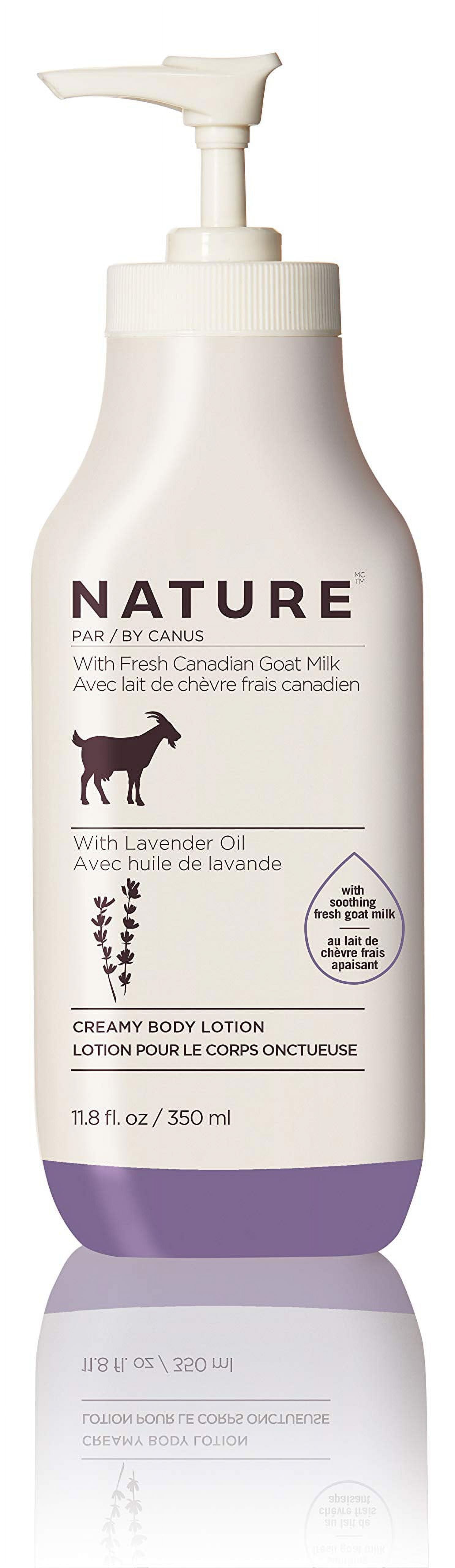Nature by Canus Lavender Goat Milk Body Lotion, 11.8 oz - Creamy Moisturizer for Sensitive, Dry Skin, Rich in Vitamins A, B3, Zinc & Selenium C3