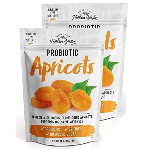 Nature's Garden Probiotic Apricots - Dried Fruit, Plump Dried, No Added Sugar, Gluten-Free, Dairy-Free, Vegan  Bulk 40 Oz Bag (Pack of 2)