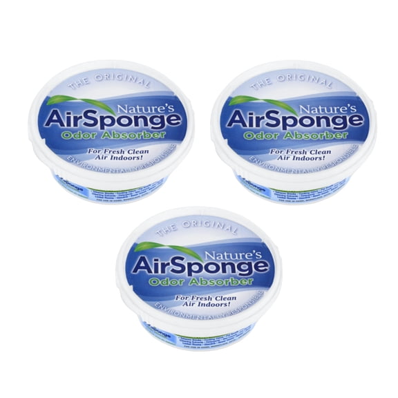 Nature’s Air Sponge Odor Absorber - 3-Pack, 1/2 Lb Each, Activated Charcoal Air Freshener for Home, Office & Car, Compact, Fresh Clean Air, Absorbs Pollutants & Smoke